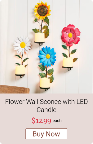 Flower Wall Sconce with LED Candle
