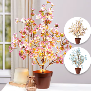 Lighted Floral Table Trees