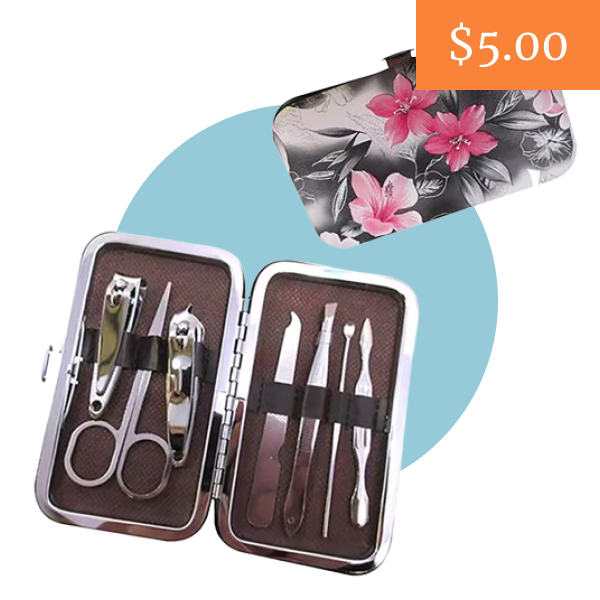 7-Pc. Manicure Kit in Deluxe Floral Case