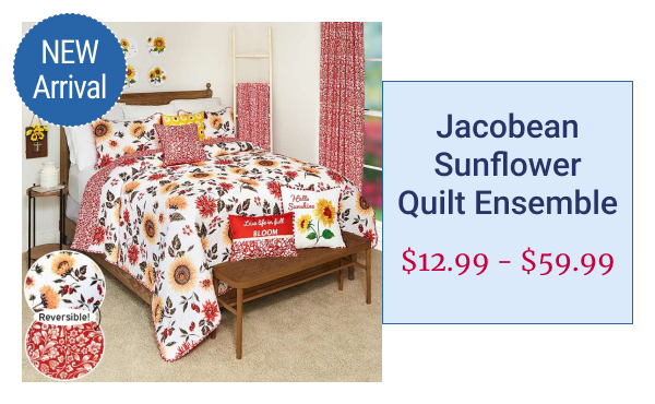 Jacobean Sunflower Quilt Ensemble