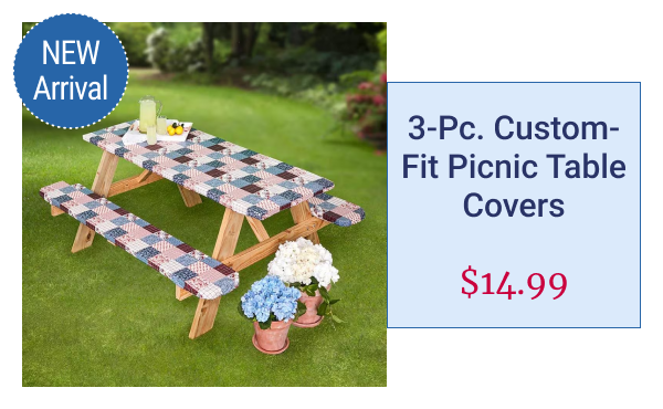 3-Pc. Custom-Fit Picnic Table Covers