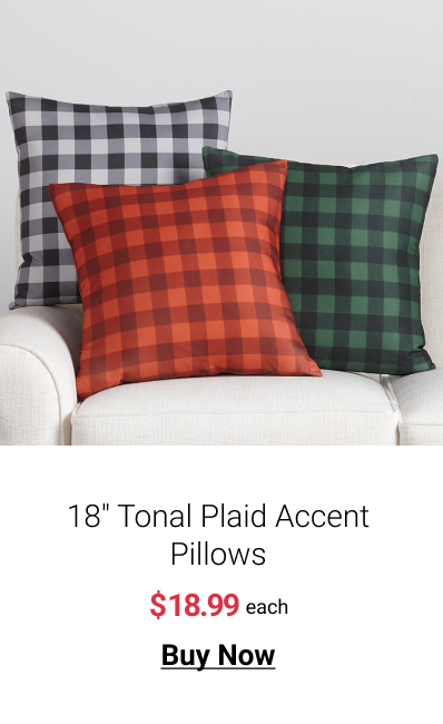 18" Tonal Plaid Accent Pillows