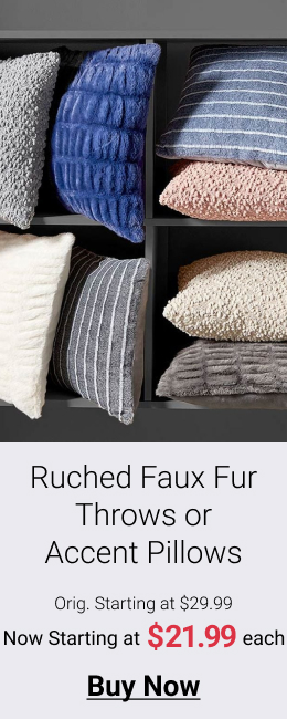 Ruched Faux Fur Throws or Accent Pillows