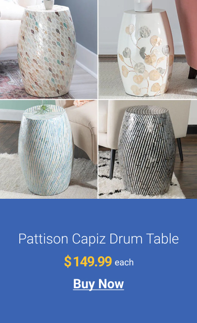 Pattison Capiz Drum Tables  SRELET 