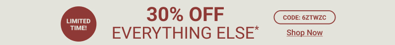 30% OFF EVERYTHING ELSE" shopton 