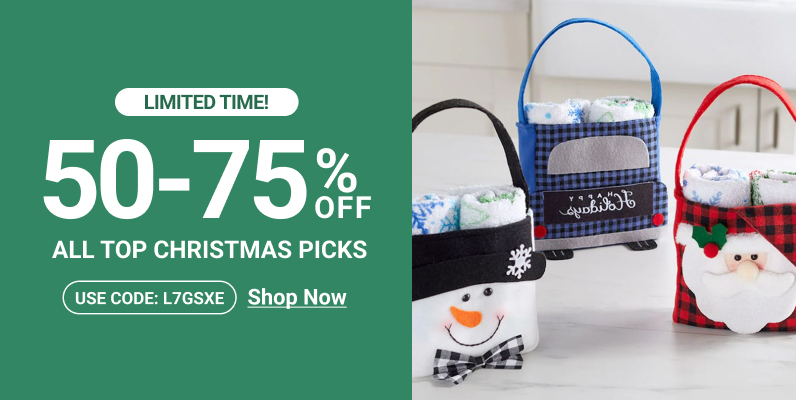 LIMITED TIME! 50-75%. ALL TOP CHRISTMAS PICKS USE CODE: L7GSXE Shop Now 