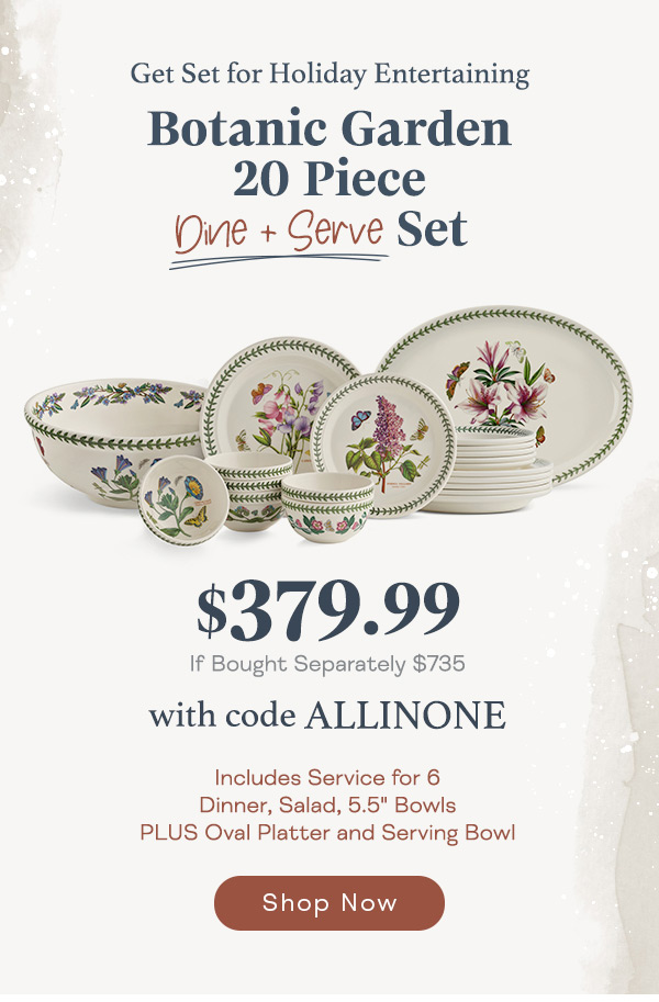 20 Piece Dine & Serve $379.99 with code ALLINONE