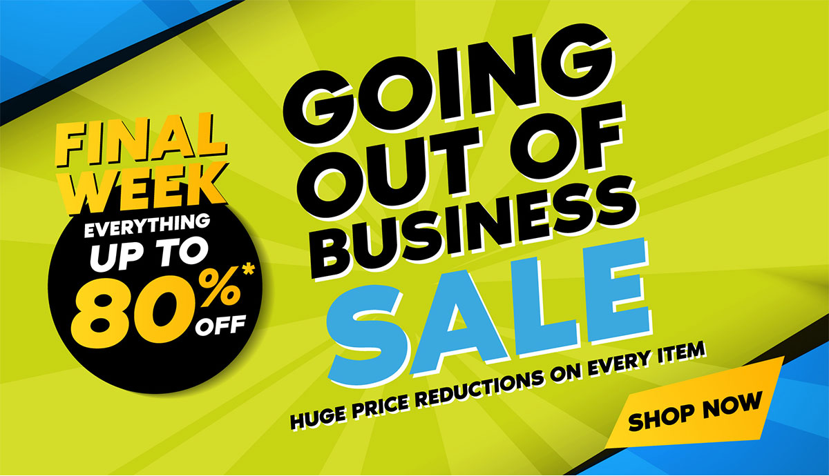 Going Out Of Business Sale - Up to 80%* Off