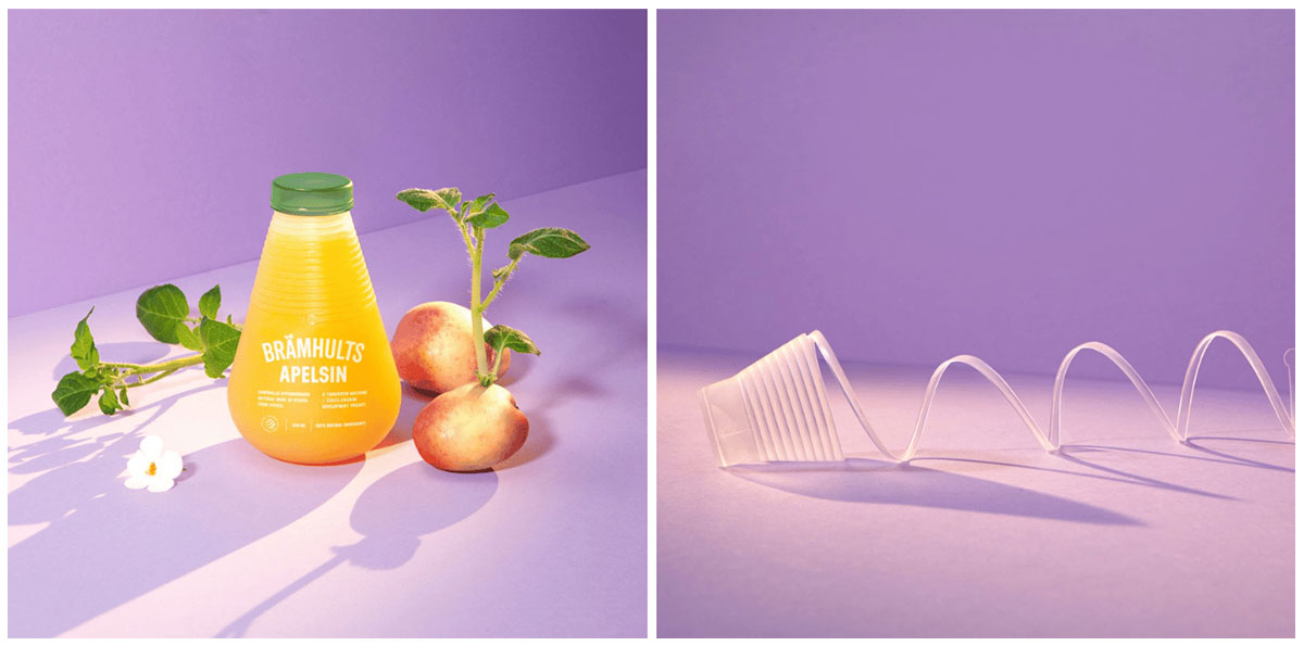 A juice bottle made of potato skins?? Believe it!