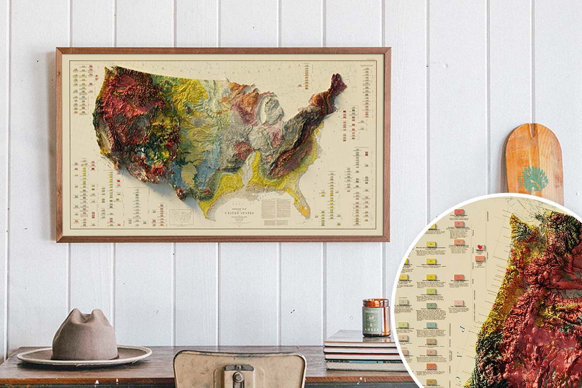 Muir Way: A museum-quality shaded relief map showcasing 1932 America in all of its glory