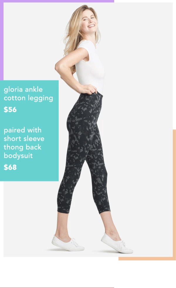 Gloria Printed Ankle Cotton Stretch Shaping Legging