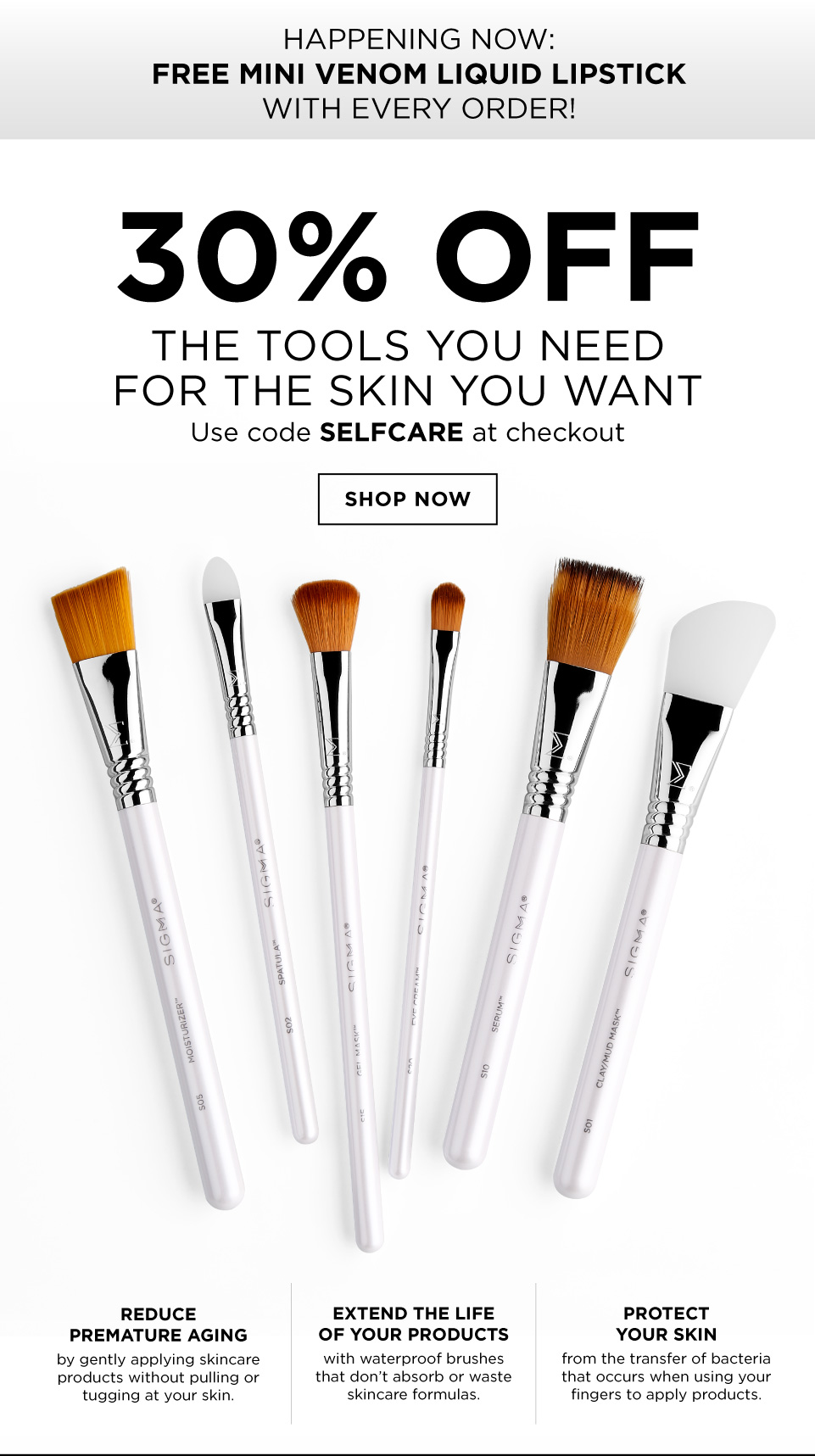 30% off the tools you need for the skin you want