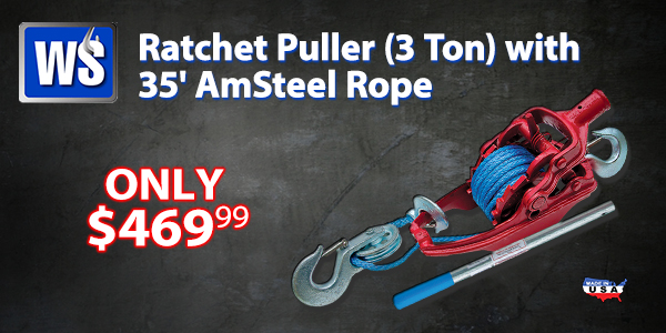 Wyeth-Scott Ratchet Puller (3 Ton) with 35' AmSteel Rope, Only $469.99