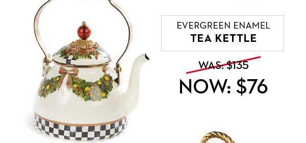 EVERGREEN ENAMEL TEA KETTLE