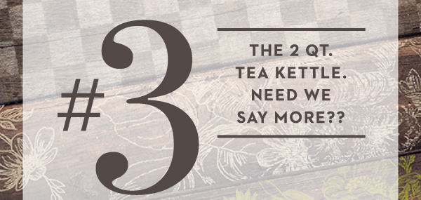 THE 2 QT. TEA KETTLE. NEED WE SAY MORE?