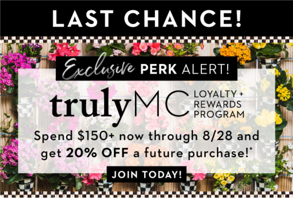 LAST CHANCE! SPEND $150+ NOW THROUGH 8/28 AND GET 20% OFF A FUTURE PURCHASE!*