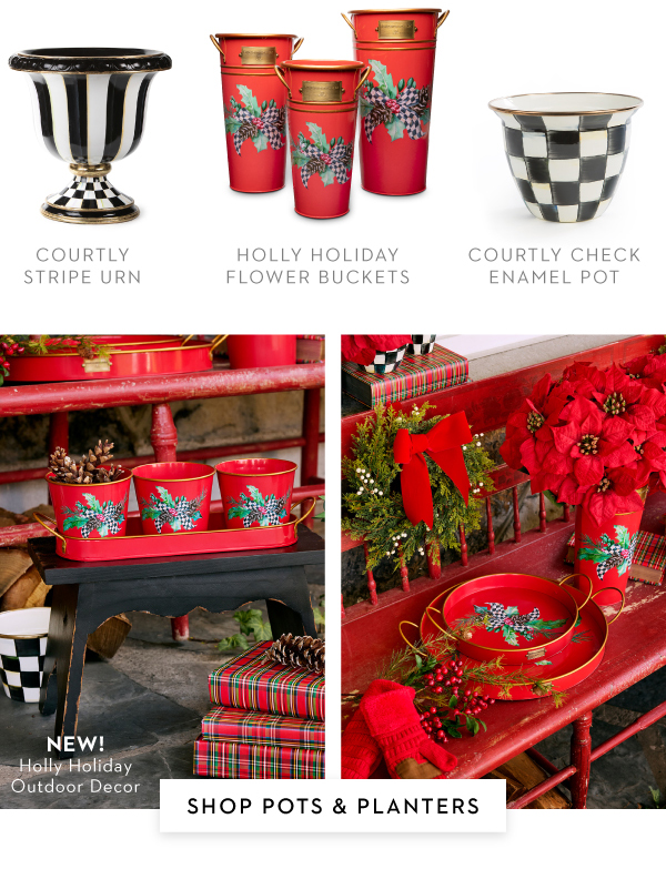 NEW ! HOLLY HOLIDAY OUTDOOR DECOR | SHOP POTS & PLANTERS