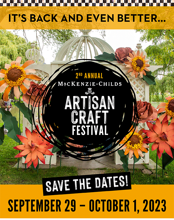 IT'S BACK AND EVEN BETTER ... SAVE THE DATES! SEPTEMBER 29-OCTOBER 1, 2023 | 2ND ANNUAL ARTISAN CRAFT FESTIVAL