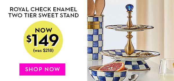 ROYAL CHECK ENAMEL TWO TIER SWEET STAND | SHOP NOW