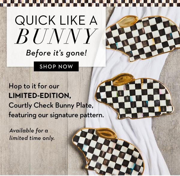 NEW Courtly Check Bunny Plate! - MacKenzie-Childs