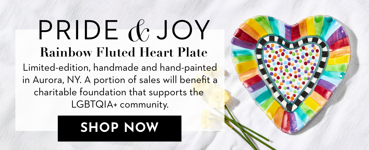 PRIDE & JOY RAINBOW FLUTED HEART PLATE | SHOP NOW