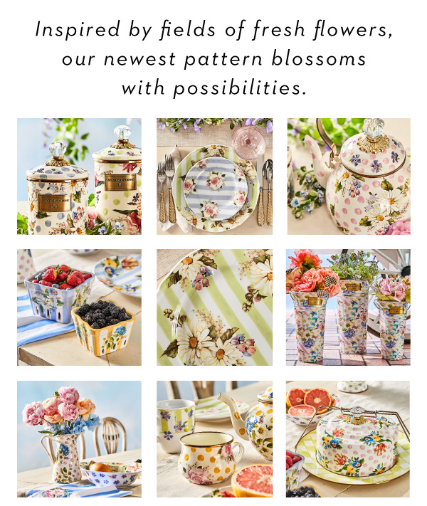 INSPIRED BY FIELDS OF FRESH FLOWERS, OUR NEWEST PATTERN BLOSSOMS WITH POSSIBILITIES.