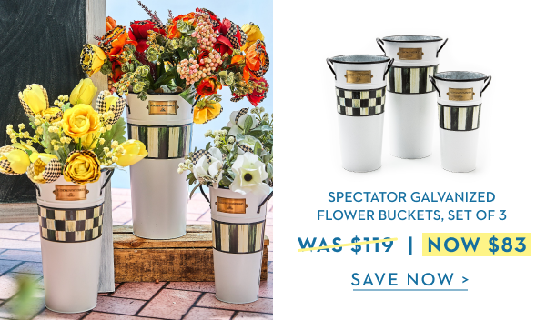 SPECTATOR GALVANIZED FLOWER BUCKETS, SET OF 3 | SAVE NOW