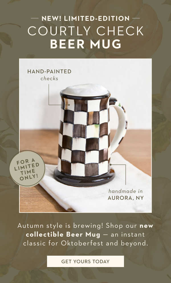 NEW! LIMITED-EDITION COURTLY CHECK BEER MUG | GET YOURS TODAY