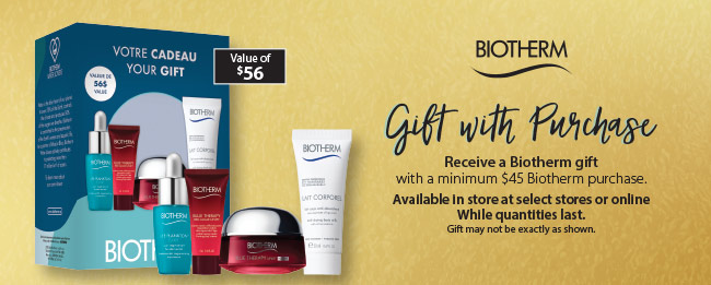 Biotherm gift with purchase