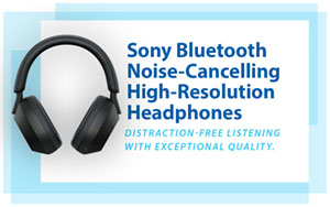 Sony Bluetooth Noise-Cancelling high-resolution headphones. Distraction-free listening with exceptional quality.