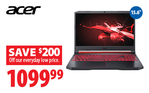 1099.99 - Save $200. 15.6in Acer Gaming Laptop
