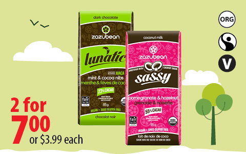 Zazubean 80g/85g Chocolate Bars - 2 for $7 or $3.99 each