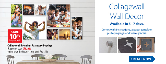 Save 10% on Personalized Photo Collagewalls. Use promo code:CW2023 Available in 5-7 days.