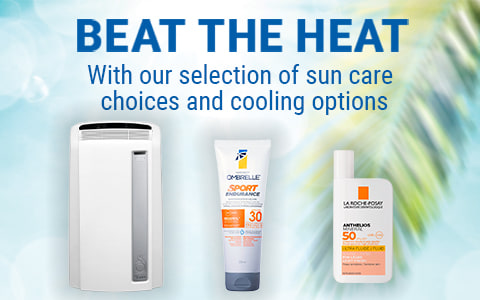 Beat the Heat. With our selection of sun care choices and cooling options