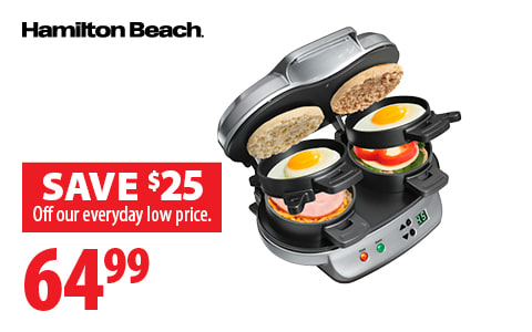 Hamilton Beach Dual Breakfast Sandwich Maker with Timer, 2