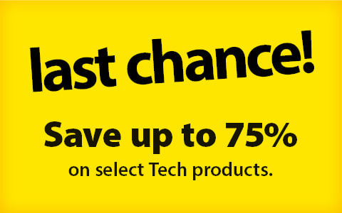 Last Chance! Save up to 75% on select TECH products.