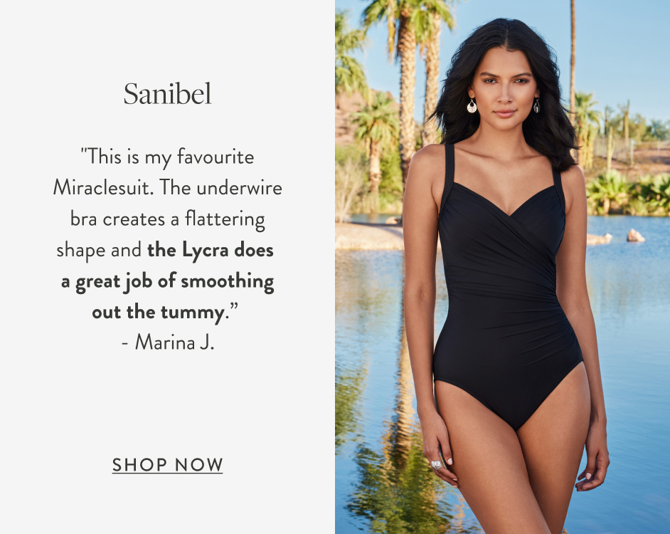 Sanibel "This is my favourite Miraclesuit. The underwire bra creates a flattering shape and the Lycra does a great job of smoothing out the tummy.” - Marina J. Shop Now