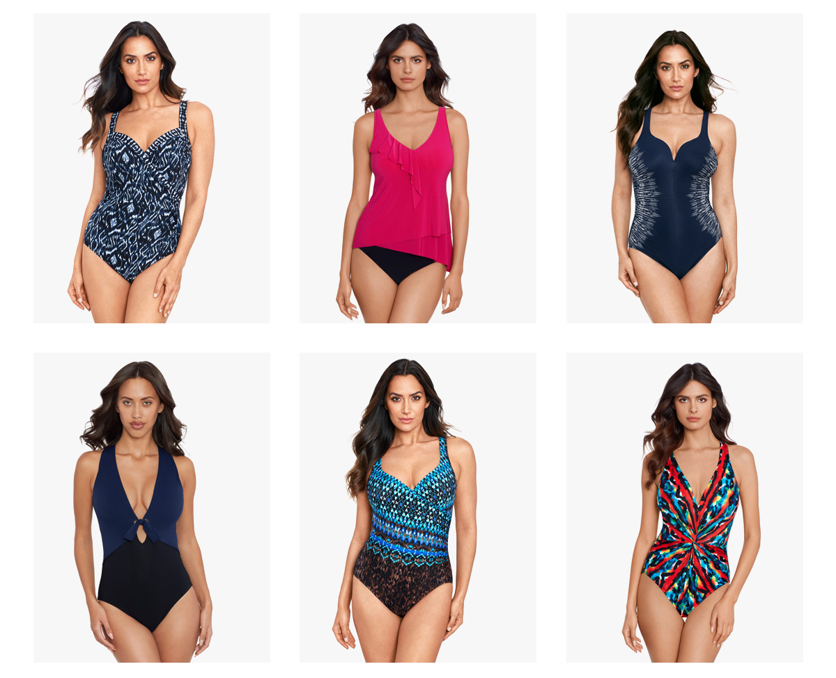 1 - MS Palatium Colorblock Sanibel 6553463 2 - MG Cascade Amira Tankini (Ruby) 6016379 3 - MS Silver Shores Temptress Blue/White 6553730 4 - AMO Copernicus Halley Swimsuit (New Moon) 6552024 5 - MS Untamed It's A Wrap Swimsuit 6552280 6 - MG Tribe Vibe Drew in Multi 6016458