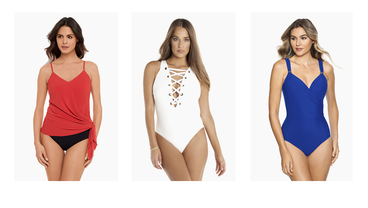 Alex Tankini Top DD-Cup in Crimson 6006040DD Ramones Stevie One Piece in White 6516297 Razzle Dazzle Siren in Azul 6516617