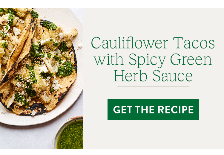 Cauliflower Tacos with Spicy Green Herb Sauce Recipe