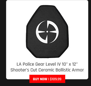 LA Police Gear Level IV 10" x 12" Shooter's Cut Ceramic Ballistic Armor Rifle Plate