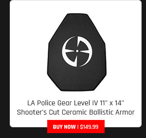 LA Police Gear Level IV 11" x 14" Shooter's Cut Ceramic Ballistic Armor Rifle Plate
