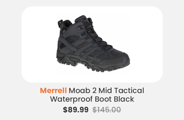 Merrell Moab 2 Mid Tactical Waterproof Boot Black