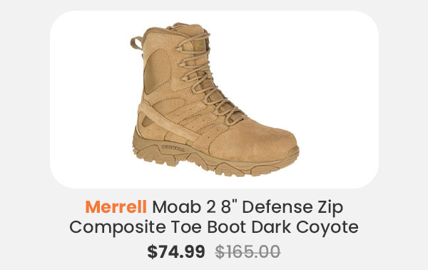 Merrell Moab 2 8" Defense Zip Composite Toe Boot Dark Coyote