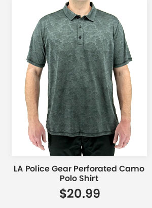 LA Police Gear Perforated Camo Polo Shirt