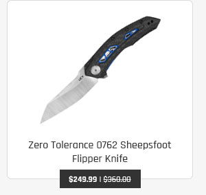 Zero Tolerance 0762 Sheepsfoot Flipper Knife
