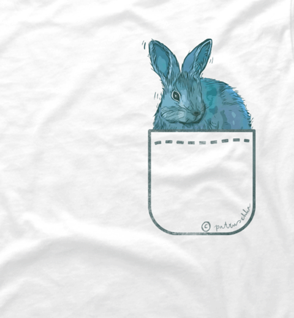 There is a blue rabbit in my pocket