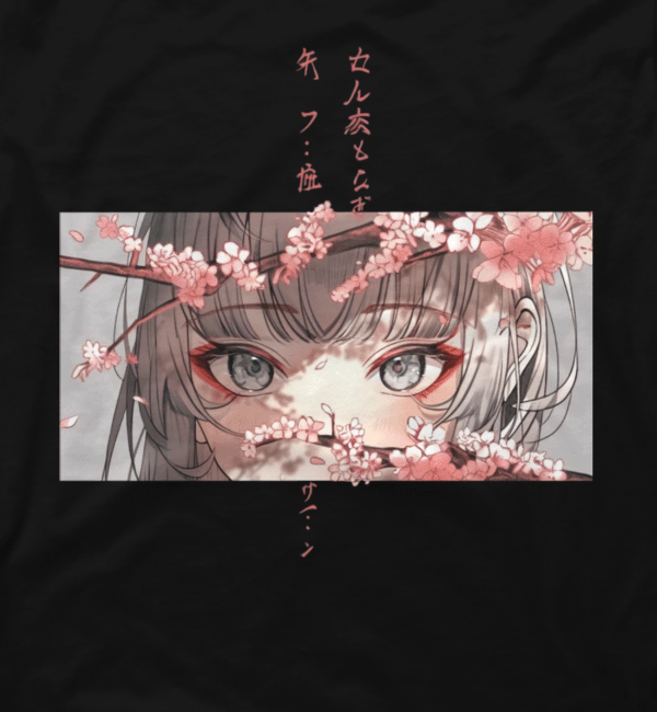 Japan art Anime Sad Girl Eyes Cherry Blossom