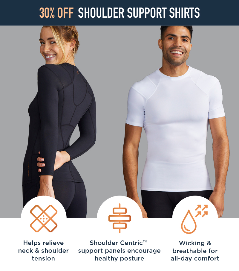307% OFF SHOULDER SUPPORT SHIRTS Helps relieve Shoulder Centric Wicking neck shoulder support panels encourage breathable for tension healthy posture all-day comfort 