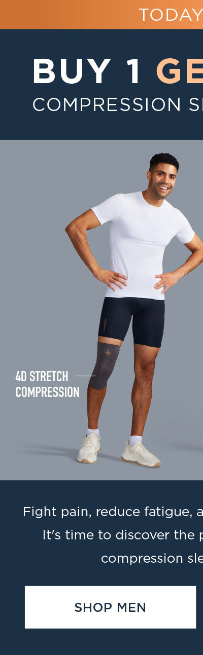 TODAY ONLY! BUY 1 GET 1 FREE COMPRESSION SLEEVES & SOCKS SHOP MEN